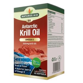   Nature Aid Krill Olaj Omega-3 lágykapszula 60 db – Antarktiszi krillből