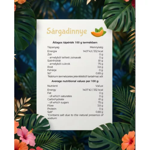Tropi Royale puha húsú aszalt sárgadinnye 150 g
