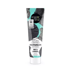   Organic Shop bio minősített fehérítő fogkrém mentával és szénnel 100 g