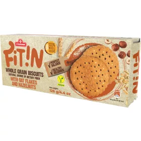 Fit in teljes kiőrlésű zabkeksz mogyoróval 126 g