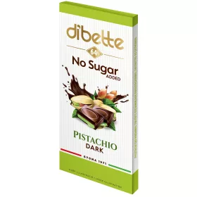   Dibette NAS pisztácia ízű krémmel töltött étcsokoládé hozzáadott cukor nélkül maltittal 52% kakaó 80 g