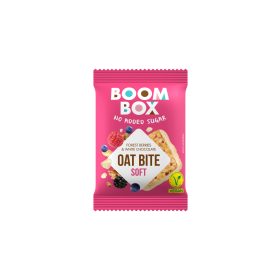   Boom box vegán cukormentes zabfalat erdei gyümölcs és fehér csokoládé lágy 20 g