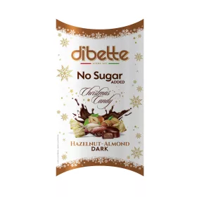   Dibette nas töltött étcsokoládé szaloncukor édesítőszerrel (mogyoró ízű krém, mandulaízű krém) 250 g