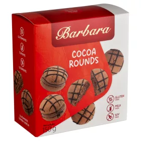   Barbara gluténmentes kakaós gömbi kakaókrémmel töltött kakaós omlós sütemény 150 g
