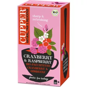   Cupper bio cranberry&raspberry tőzegáfonya-málna tea 20 db 40 g