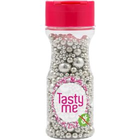   Tasty Me gluténmentes metallic pearls tortadekor mix ezüst 75 g