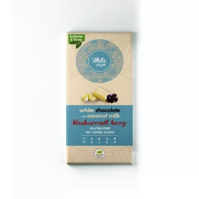   Health Market White Delight Kókusztejes fehércsokoládé liofilizált egész feketeribizlivel 80g