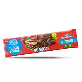   Brain Foods gluténmentes ostyaszelet csokoládéba mártott dupla kakaós krémmel töltve 40 g