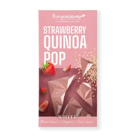   Benjamissimo bio vegán fehér csokoládé eper és quinoa 60 g