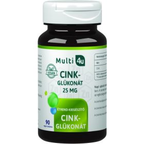 Multi 4u cink-glükonát 25mg vegán tabletta 90 db