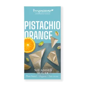   Benjamissimo bio vegán csokoládé pisztáciás tahinivel és narancsolajjal, hozzáadott cukor nélkül édesítőszerrel  60 g