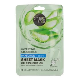   Organic Shop bio fátyolmaszk hidratáló és helyreállító aloe verával és hialuronsavval 25 g