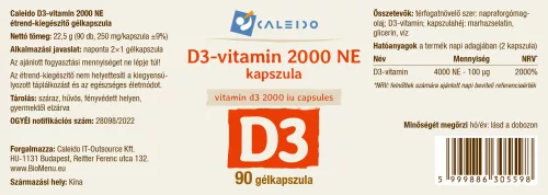 Caleido D3-VITAMIN 2000 NE gélkapszula 90 db