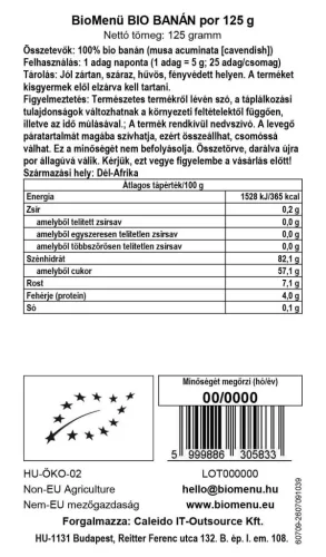 BioMenü BIO BANÁN por 125 g