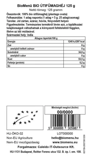 BioMenü BIO ÚTIFŰMAGHÉJ 125 g