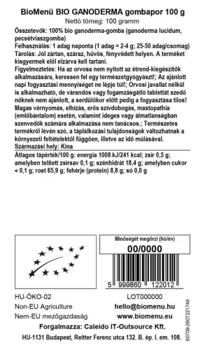 BioMenü BIO GANODERMA gombapor 100 g