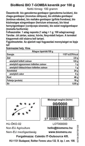 BioMenü BIO 7-GOMBA keverék por 100 g
