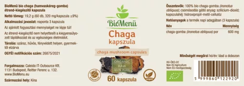 BioMenü BIO CHAGA gomba kapszula 60 db