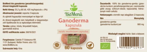 BioMenü BIO GANODERMA gomba kapszula 60 db