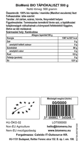 BioMenü BIO TÁPIÓKALISZT 500 g