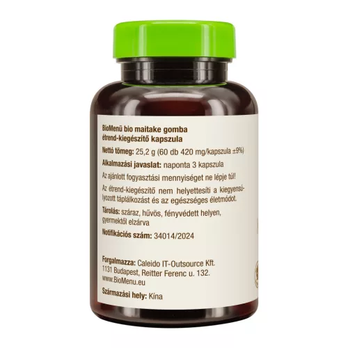 BioMenü BIO MAITAKE gomba kapszula 60 db