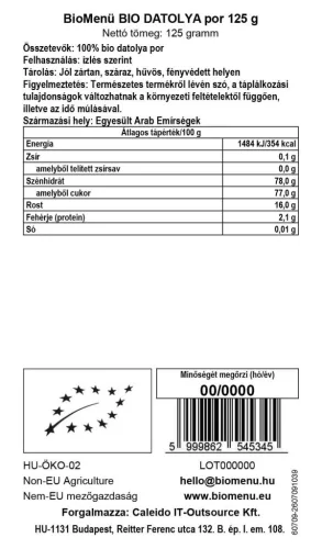 BioMenü BIO DATOLYA por 125 g