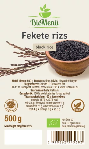 BioMenü BIO FEKETE RIZS 500 g