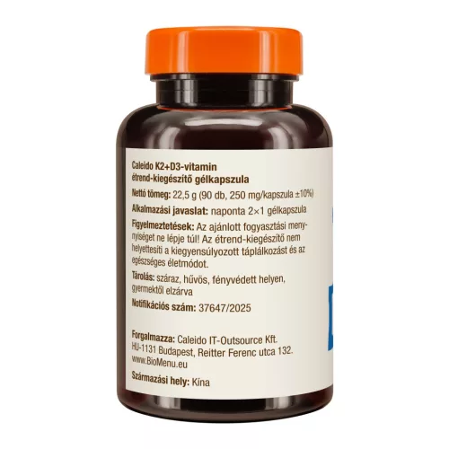 Caleido K2 + D3-VITAMIN gélkapszula 90 db
