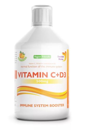 Swedish Nutra Folyékony C+D3 Immunrendszer Erősítő Vitamin 500ml
