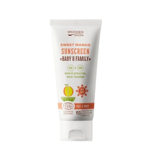 Wooden Spoon bio naptej és testápoló mangóval SPF50 100ml